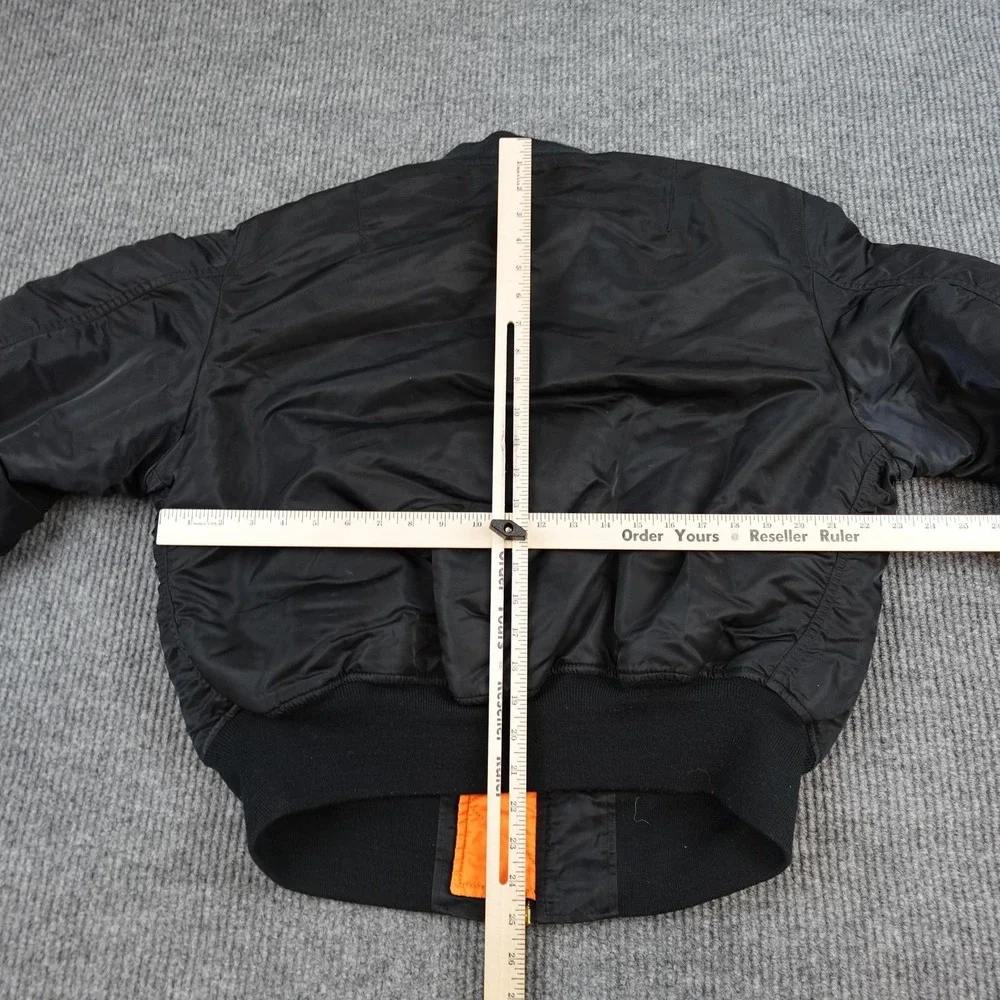 Vintage Alpha Industries MA-1 Jacket Mens Large Black Bomber Flight USA